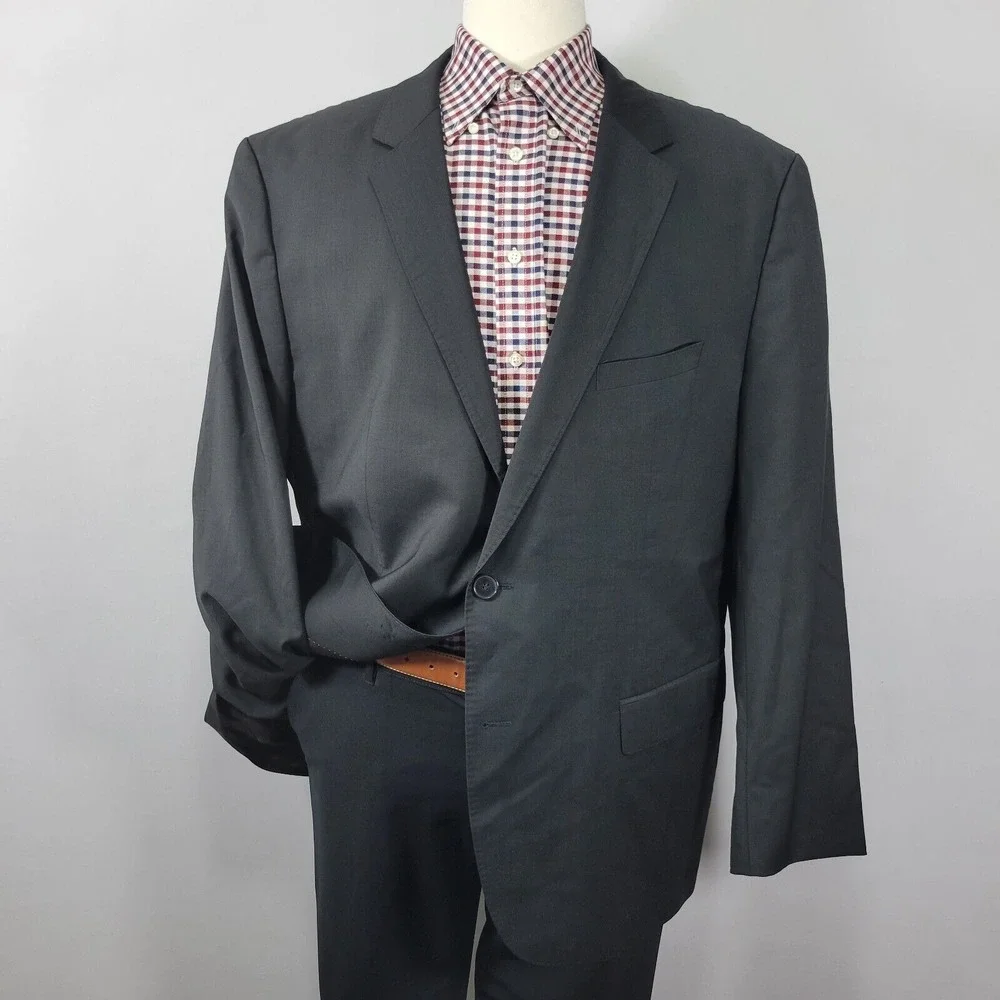 Hugo Boss Men's Sport Coat‎ Blazer Two Button Black Wool Size 50L